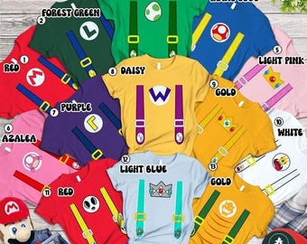 Mario Costume Shirt, Yoshi Princess Peach Bowser Luigi Costume, Princess Daisy Costume, Matching Family Halloween Costume, Halloween 2026