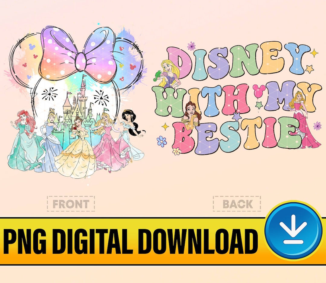 Disneyland Princess With My Bestie Png, Disneyland Girl Vacation Png ...