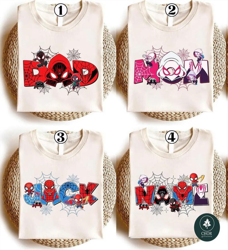 Camiseta personalizada a juego para la familia de Spidey y sus increíbles amigos, camiseta temática de Spiderman, camiseta para fiesta de héroes, regalo de cumpleaños de Spidey imagen 4