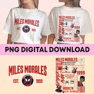 Spiderman Miles Morales PNG, Spider-Man Across The Spider-Verse PNG, Miles Morales Shirt, Superhero Png File, Digital Download