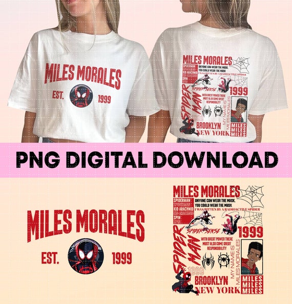 Spiderman Miles Morales PNG, Spider-Man Across The Spider-Verse PNG, Miles Morales Shirt, Superhero Png File, Digital Download