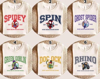 Spidey And His Amazing Friends Shirts, Ghost Spider Shirt, Avengers Family Matching Shirts, Spiderman Shirt, Avengers Superhero Shirt