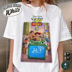 Disneyland Pixar LilyPad Toy story 5 Shirt, Woody Buzz Jessie Rex Bullseye & New Tablet Toy, Disneyland Family matching Vacation T-Shirt image 1