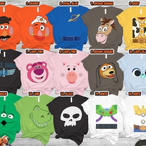 Toy Story Costume Halloween Group Shirt, Woody Buzz Lightyear Jessie Tomato Head Costume Shirt, Family Halloween, Halloween Party Shirt