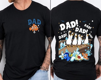 Two-sided Pixar Finding Nemo Seagull Mom Dad Shirt, Finding Nemo Dad Tee, Personalized WDW Disneyland Dad Tee, Father's Day Shirt