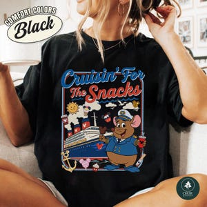 Funny Gus Gus Jaq Cruising For The Snacks Disneyland Cruise Comfort Color Gus Shirt, Disneyland Travel Shirt, Disneyland Trip 2026 Tee zdjęcie 3