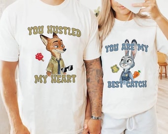 Disneyland Zootopia 2 Judy Hopps And Nick Wilde Shirt, Cute Fox & Bunny Couple Valentine Day Tee, Funny Couple Matching Trip Outfits 2026