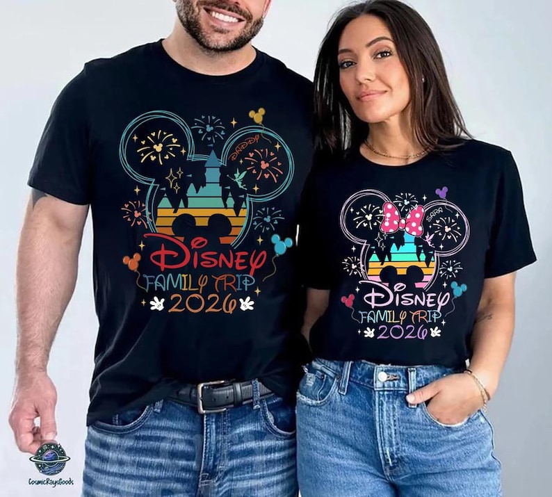 Disneyland 2026 Personalization Comfort Colors Shirts, Disneyworld 2026 Family Shirts, Disneyland Vacation 2026 Trip Shirts, Magical Castle image 1