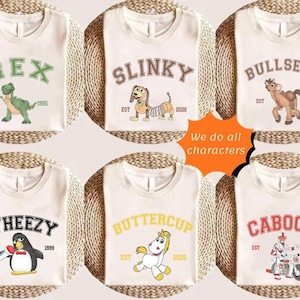 Retro Toy Story Comfort Colors Shirt, Matching Family Disneyland Shirts, Disneyland Toy Story Group Birthday Shirts, Woody Buzz Jessie Alien image 2