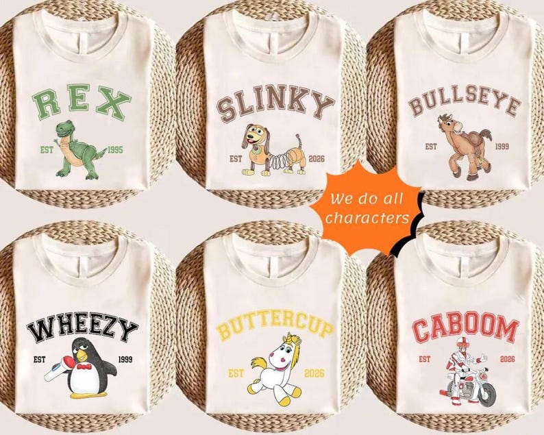 Retro Toy Story Comfort Colors Shirt, Matching Family Disneyland Shirts, Disneyland Toy Story Group Birthday Shirts, Woody Buzz Jessie Alien image 2