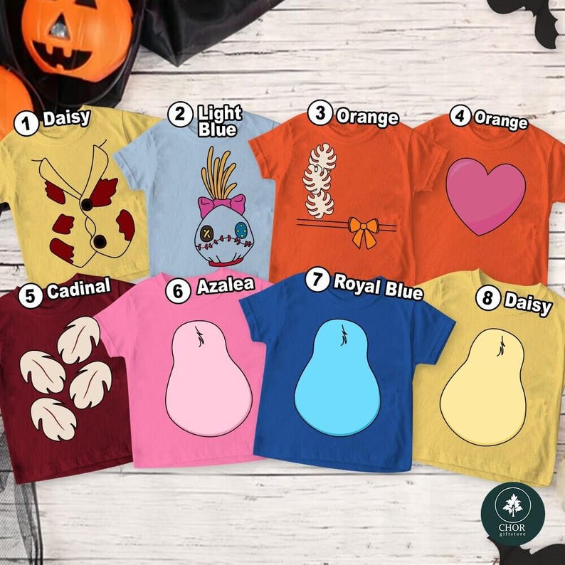 Disneyland Lilo and Stitch Big Face Halloween Costume Shirt, Angel and Stitch Party Shirt, Couple Trip Shirt, Disneyland Halloween Trip Tee afbeelding 1