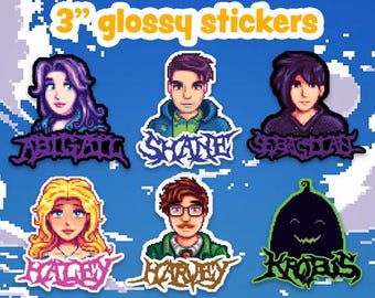 Stardew Valley Pixelated Death Metal Font Stickers - 3" Glossy Vinyl Stickers