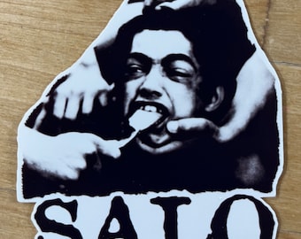 Salo, or the 120 Days of Sodom Extreme Gore Horror - 3” Glossy Vinyl 70s Style Hardcore Horror Movie Sticker