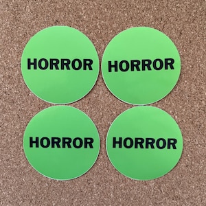 VHS Horror Sticker - 2” (4 ct.) - Nostalgia Movie Rental Glossy Vinyl Sticker