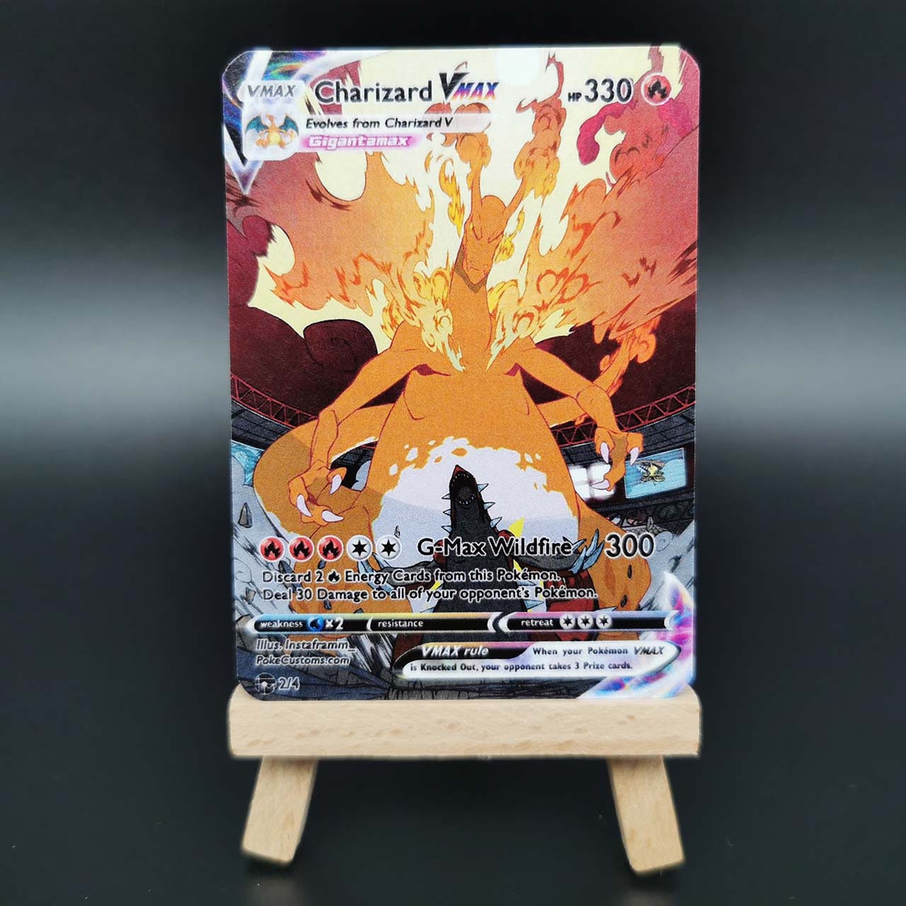 Charizard VMax met Groudon Aangepaste Pokemonkaart Etsy