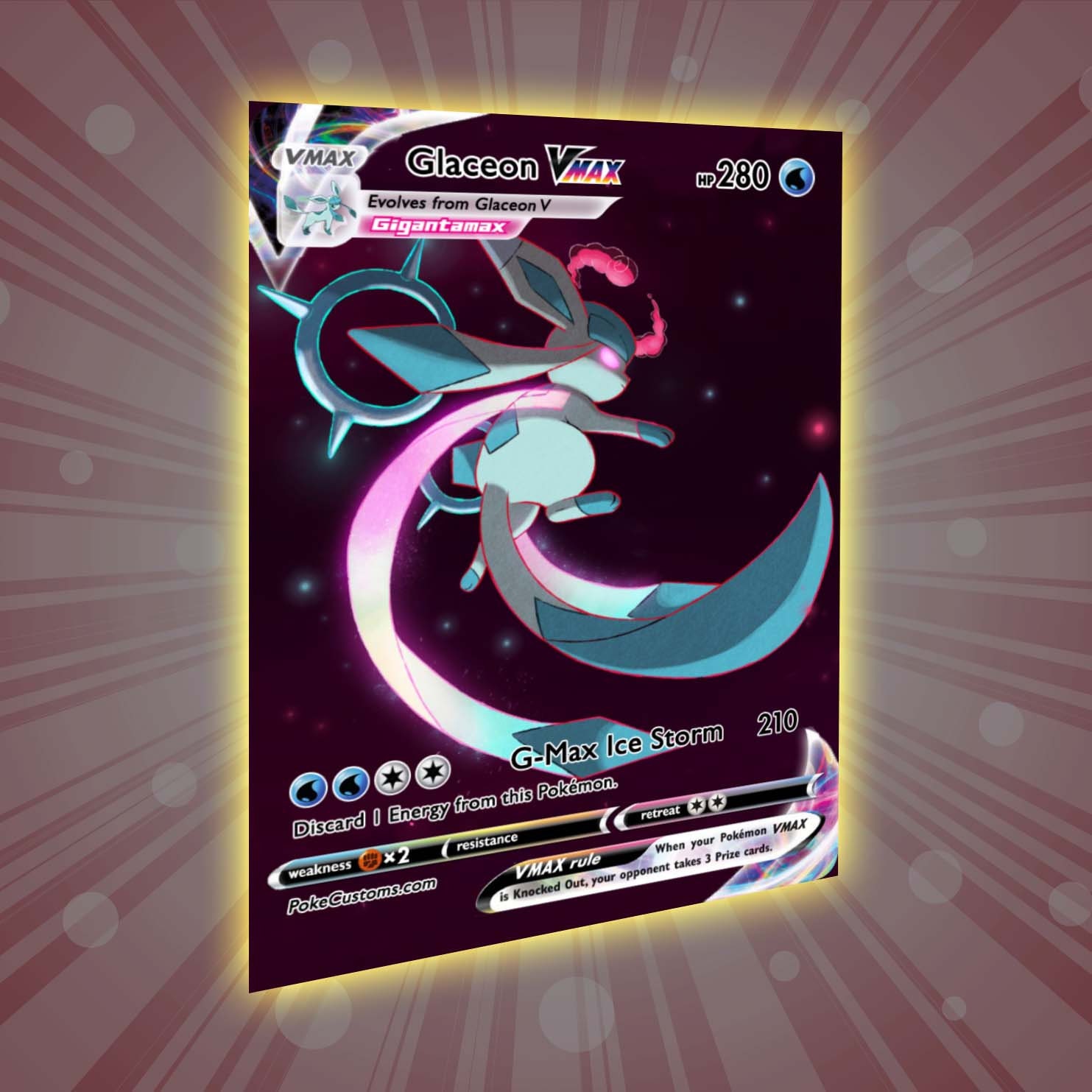 Glaceon VMax Custom Pokemon Card Etsy