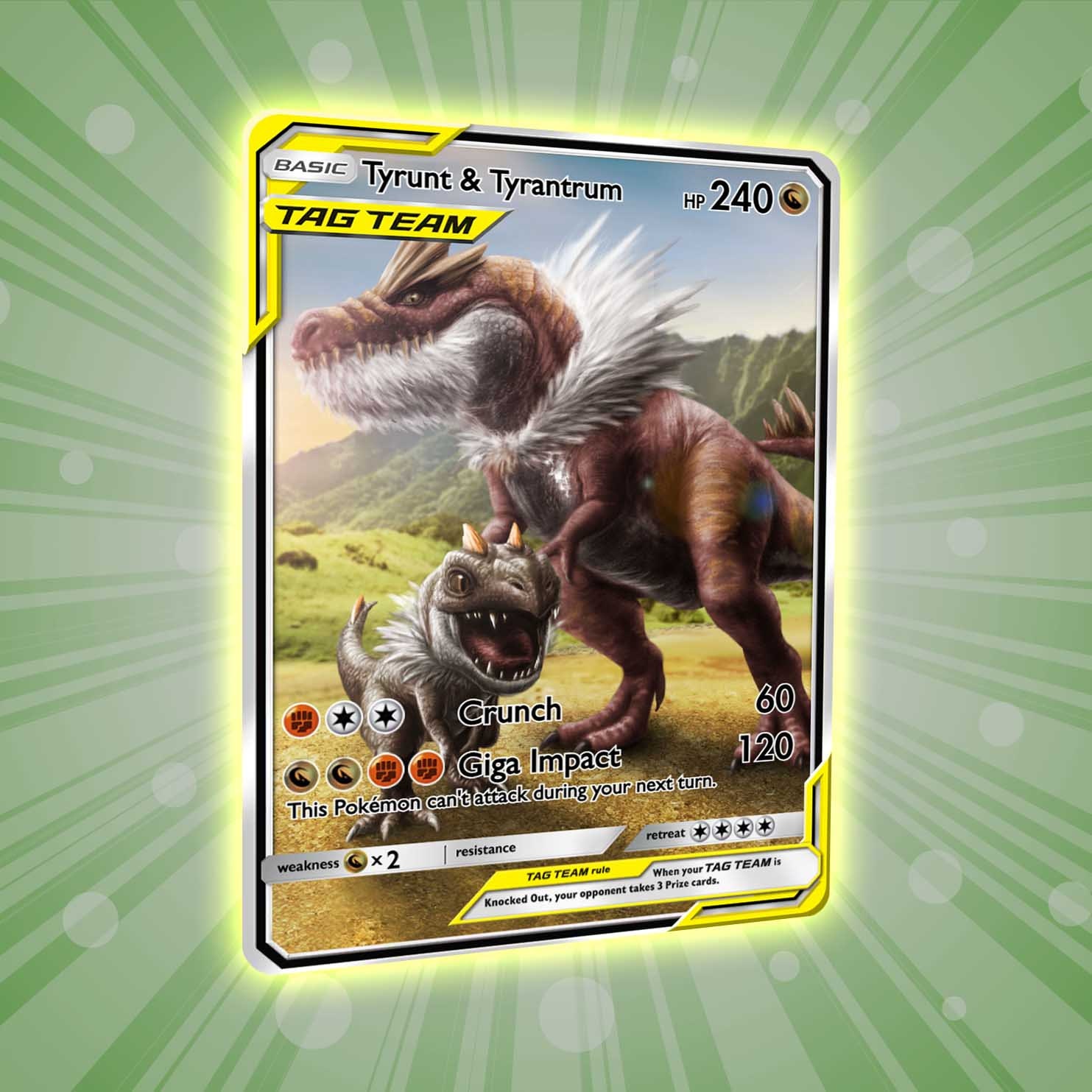 Tyrunt And Tyrantrum Tag Team Custom Pokemon Card Etsy