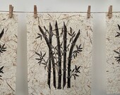 BAMBOO - Original Linocut Print, Botanical Print, Lino Print, A4 Print, Hand Printed, Lucky Bamboo Print, Botanical Art, Nature Illustration