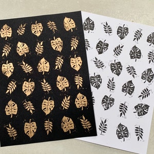 SHADE A4- Original Linocut Print, Botanical Illustration, Lino Print, Hand Printed, A4 Print, Wall Decor, Leaf Pattern Art, Original Art