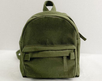 olive green mini backpack