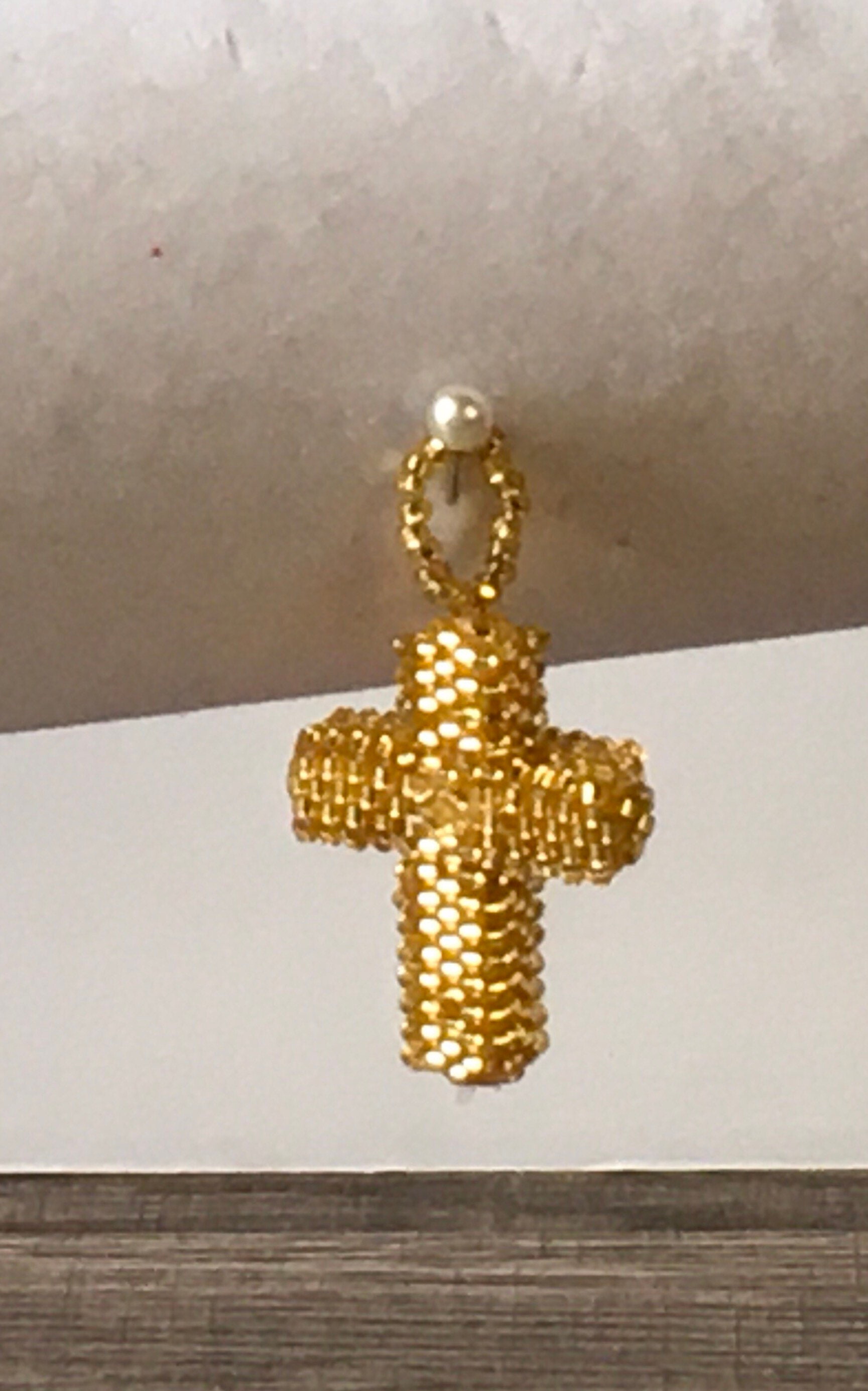 Beaded bracelet with detachable cross Etsy