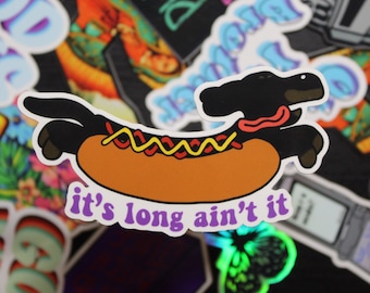 Hot Dachshund Weenie Dog HotDog Sticker Vinyl Decal