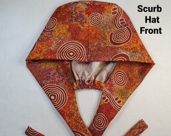 Scrub Hats with Ear Saver Buttons & Sweat Band for Women. Elasticated Surgical Hair Covering Cap/Theatre Cap. Nurses Hat for Long Hair