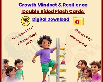 Growth Mindset Printable Cards for Kids | Resilience | Positive Thinking Flashcards |Motivational Cards | SEL Tools