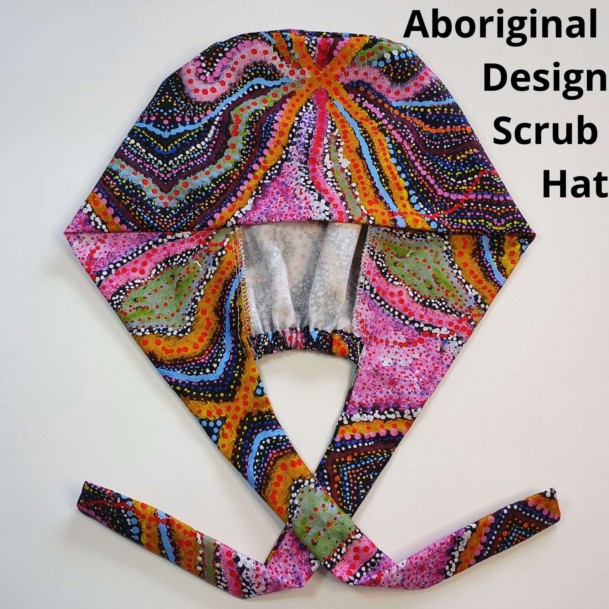 Scrub Caps handmade aboriginal Design Surgical Caps With Sweat Band and