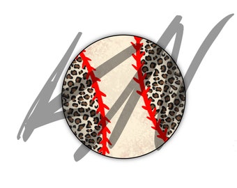 Cheetah Print Baseball Digital Download PNG