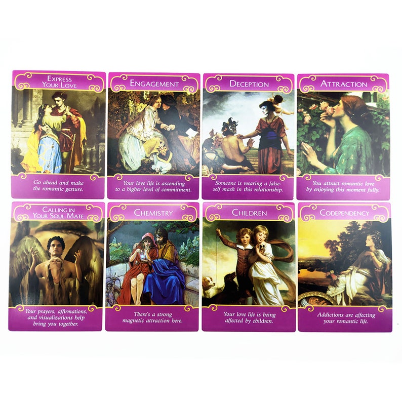 The Romance Angels Oracle Cards 44Pcs Oracle Cards Classic Etsy