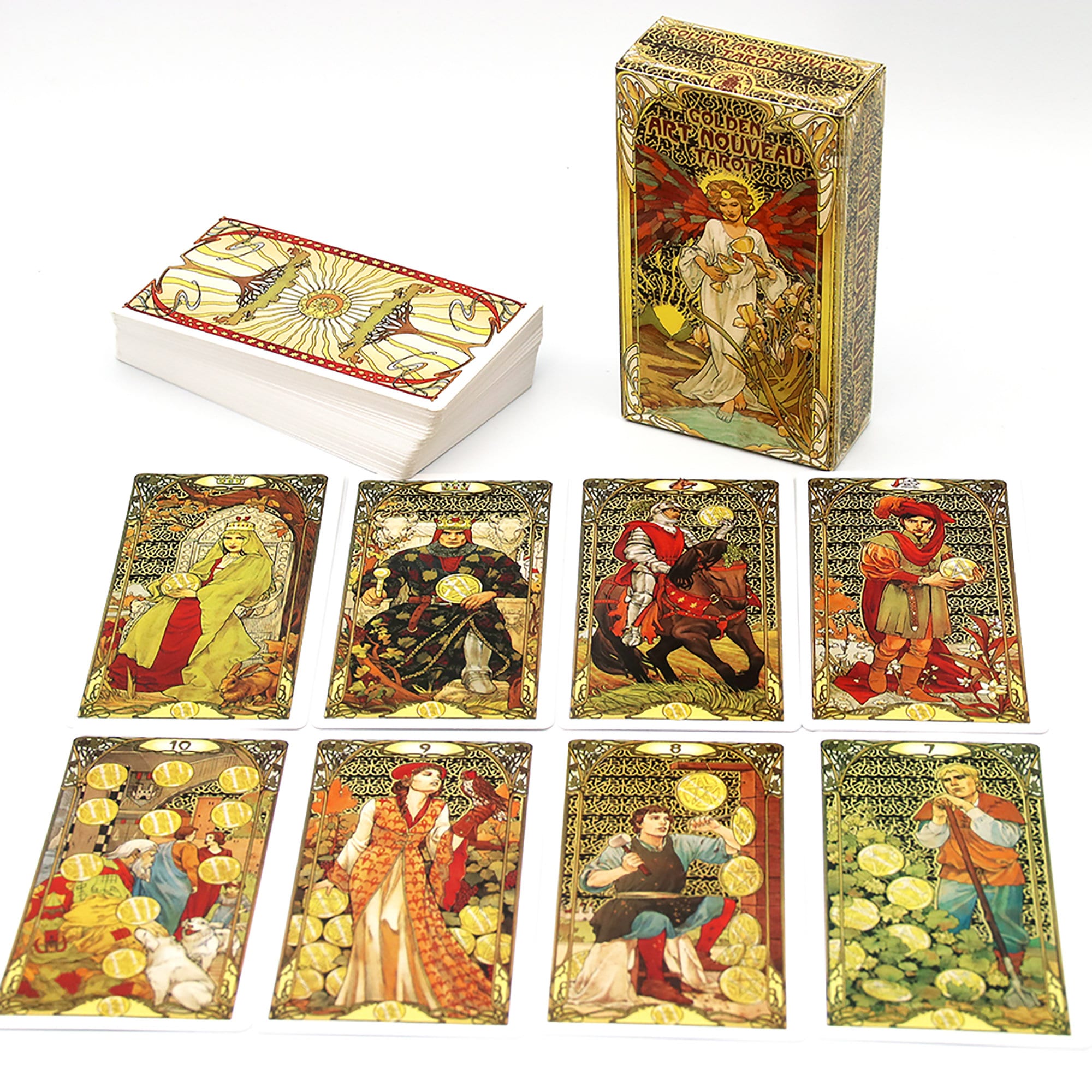 Golden Art Nouveau Tarot Deck 78Pcs Tarot Cards Size Etsy