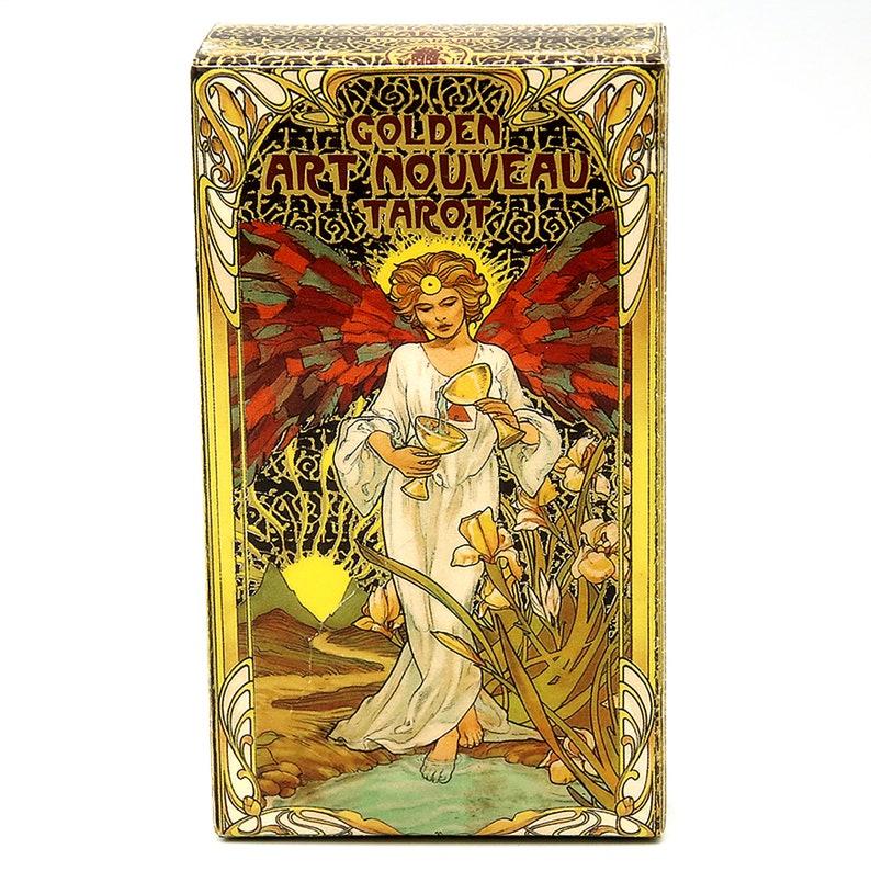 Golden Art Nouveau Tarot Deck 78Pcs Tarot Cards Size Etsy