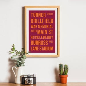 Virginia Tech Blacksburg, VA Hokies College Graduation Dorm Room Street Name Printable Wall Art Digital Download