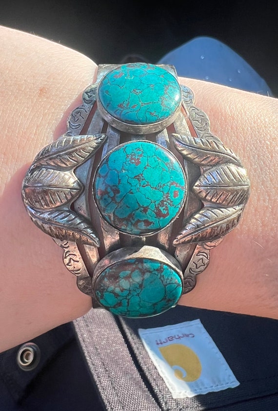 Native Turquoise & Silver Cuff (Untested)