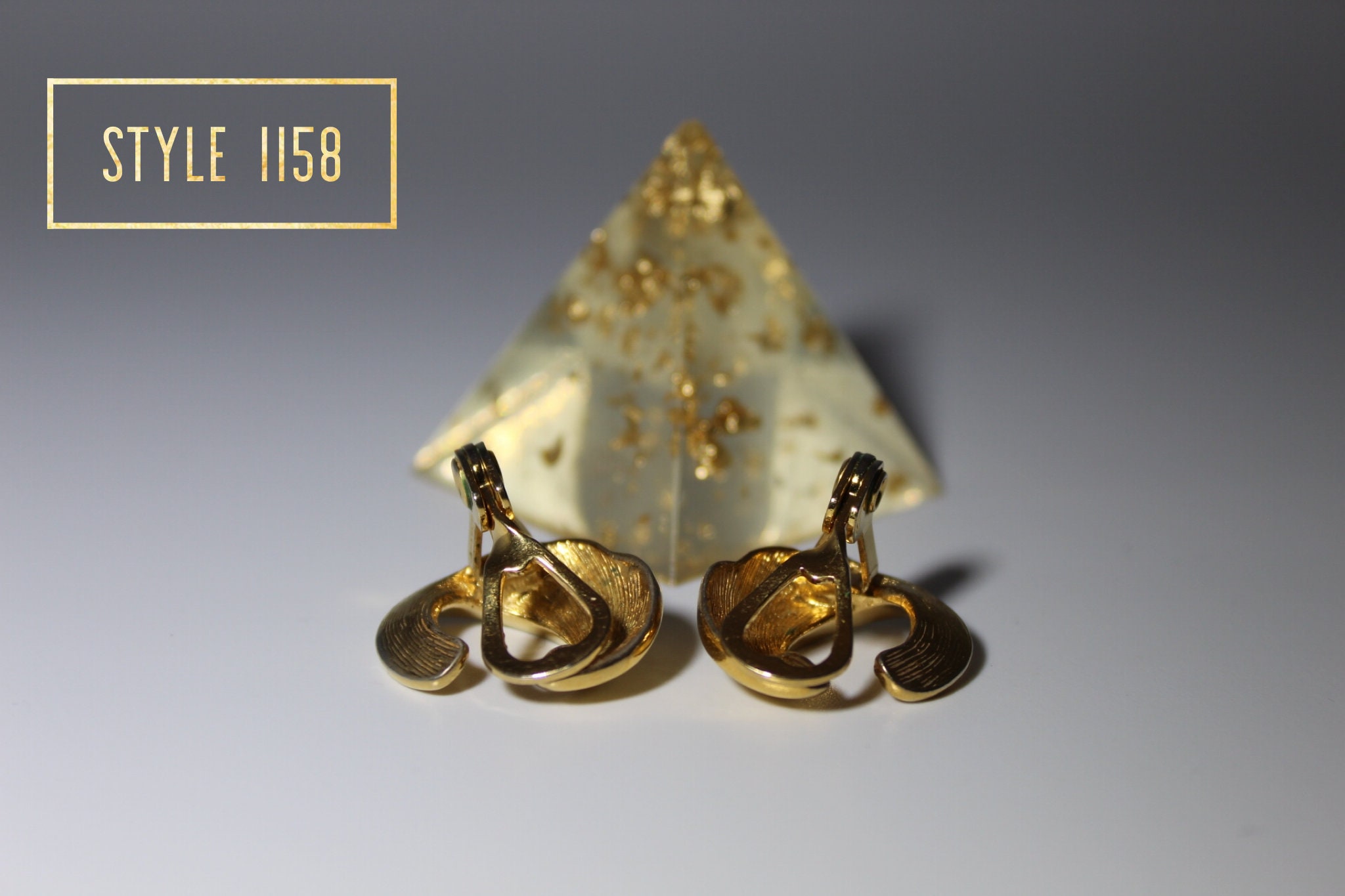 Vintage Gold Clip On Earrings Etsy