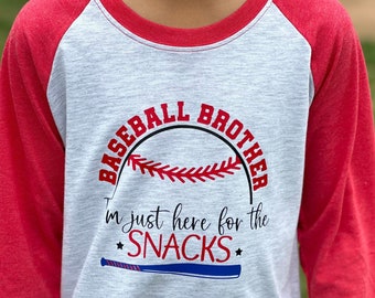 Baseball Brother Snacks Youth Raglan Shirt