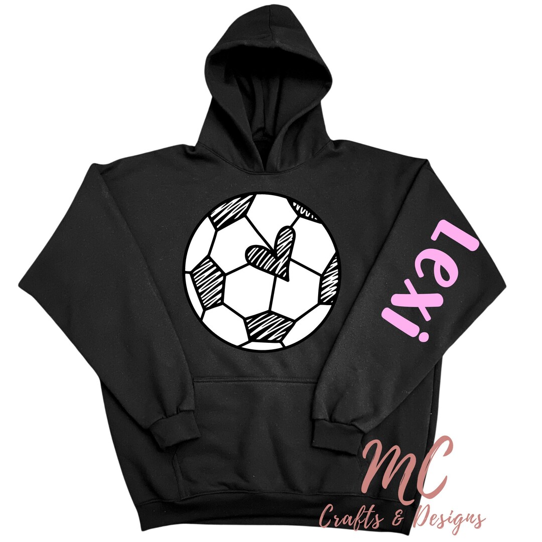 Customized Soccer Hoodie, Girl Soccer Personalized Hoodie, Soccer Mom, I Love Soccer, Heart