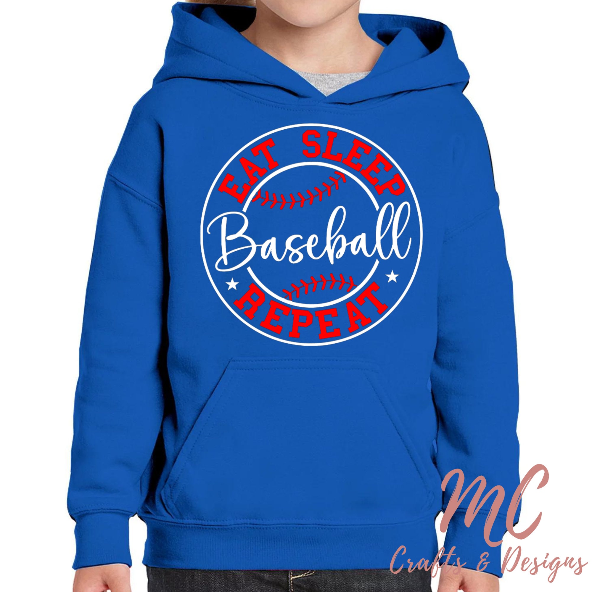Personalized Eat Sleep Baseball Repeat Youth Hoodie, Baseball Sweater