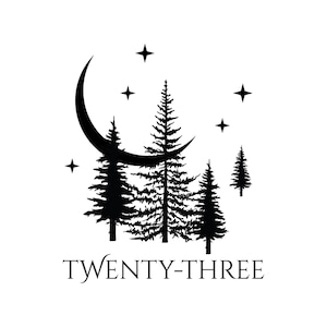 Conjunto de números de capítulos de luna creciente y bosque - Gráficos de capítulos para novelas y libros electrónicos autoeditados - Encabezados decorativos