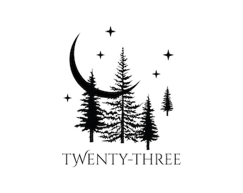 Conjunto de números de capítulos de lua crescente e floresta - gráficos de capítulos para romances e e-books autopublicados - cabeçalhos decorativos