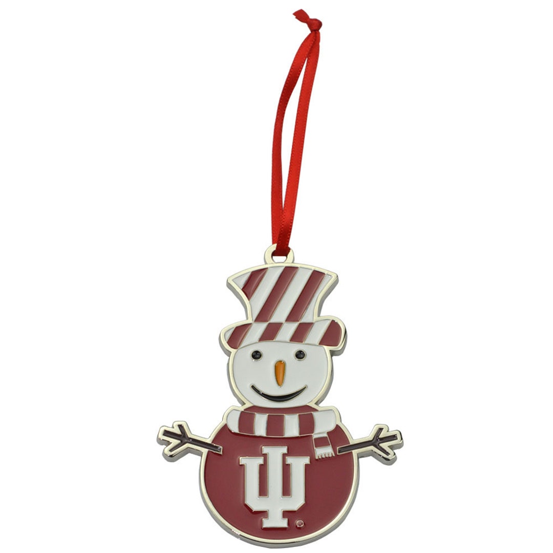 Indiana Hoosiers Candy Stripe Snowman Metal Christmas Ornament Etsy