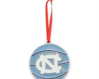 North Carolina Tar Heels (UNC) Basketball Metal Christmas Ornament