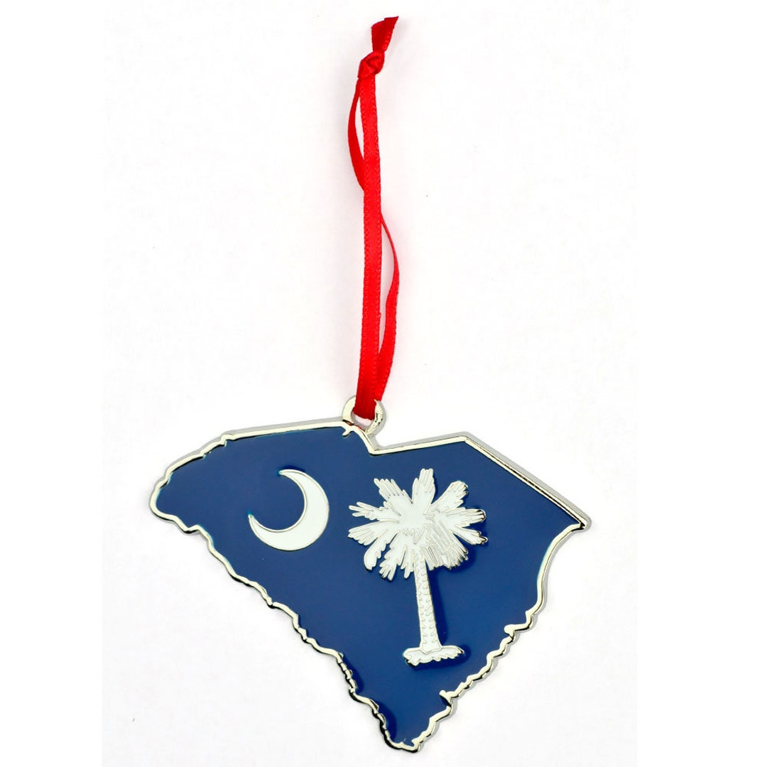 South Carolina Palmetto Flag State Shape Metal Christmas - Etsy