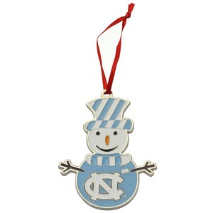 UNC Tar Heels Snowman Metal Christmas Ornament