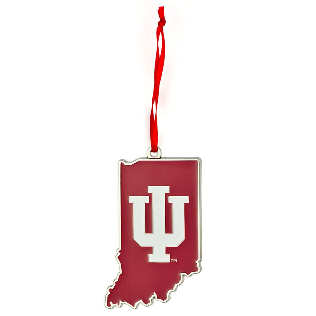 Indiana Hoosiers State Shaped Metal Christmas Ornament Etsy