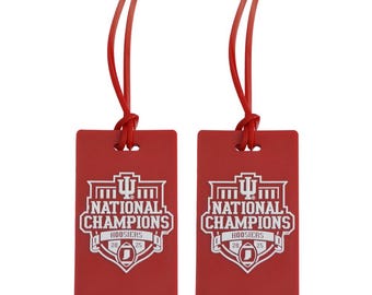Indiana Hoosiers College Football Playoff 2025 National Champions Luggage Tags – 2-Pack PVC Travel Bag Tags