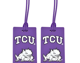 Etiquetas para equipaje de PVC TCU Horned Frogs (paquete de 2)