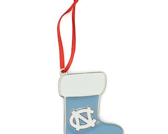 North Carolina Tar Heels (UNC) Stocking Metal Christmas Ornament
