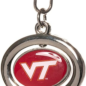 PACK of 2 Virginia Tech Hokies NCAA Spinning Key Shaped Keychain